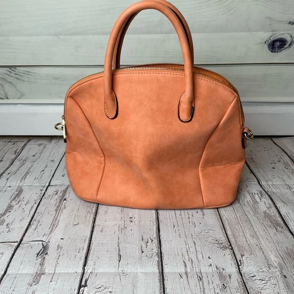 MODA soft Orange Pleather crossbody Handbag - Picture 1 of 7